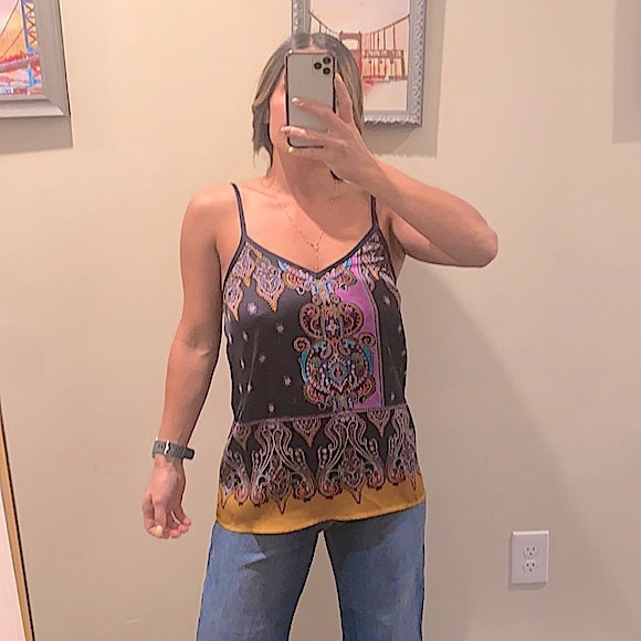 Express Faux Silk Satin Bandana Cami Tank Size S - Picture 1 of 13